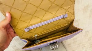 Lilac Quilted Crossbody Bag
