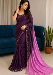 Ombre Purple &amp; Pink Saree