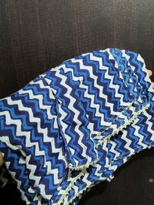 Blue Chevron Print Dupatta
