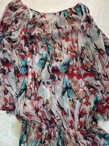 Floral Print Sheer Blouse