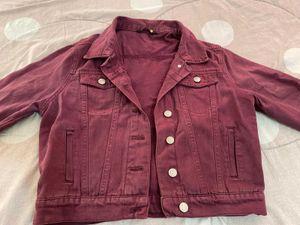 Tokyo Talkies Burgundy Denim Jacket