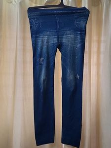Blue Denim Style Leggings
