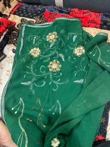 Elegant Green Floral Saree
