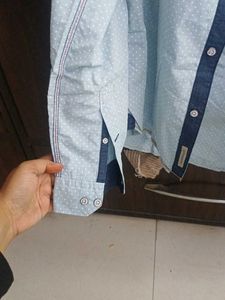 Light Blue Polka Dot Men's Shirt