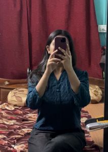 Dark Teal V-Neck Button Top