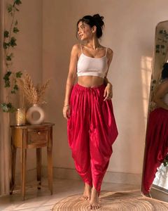 Vibrant Red Dhoti Pants