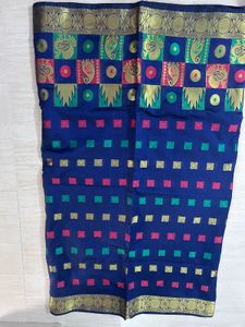Elegant Blue Silk Saree with Rich Border