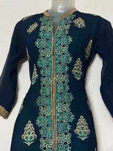 Designer Embroidered Teal Kurta