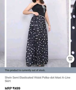 Shein Polka Dot A- line Long Skirt
