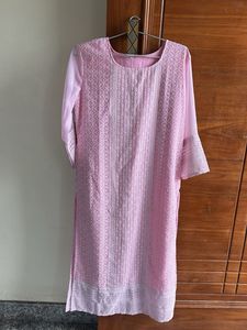 Pink Embroidered Kurta