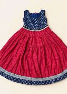 Beautiful Red and Blue Ethnic Gown