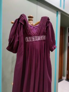Elegant Purple Embellished Gown