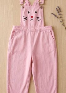 Aesthetic Pink Cat Print Dungaree &amp; Jumpsuit Set