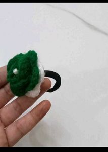 Handmade Knitted Floral Hair Clip