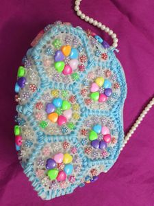 Cute Beaded Crochet Pouch Bag