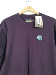 Burgundy Printed Casual T-Shirt  (Men's )