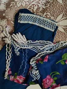 Beautiful Teal Kurta with Floral Embroidery
