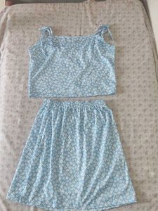 Sky Blue Floral Co-ord Set💙💮