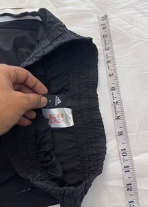 Adidas Black Shorts with White Stripes