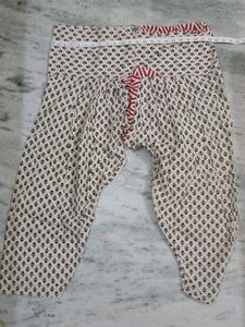 Orange Floral Print stitched Salwar pant 2 nos