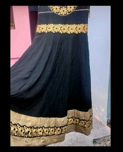 Elegant Black &amp; Gold Ethnic Gown
