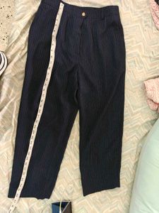 Elegant Navy Wide-Leg Pants with one defect
