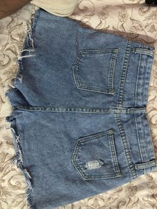 Ripped Denim Shorts