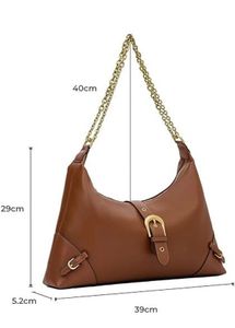 Miraggio Elegant Brown Hobo Bag with Gold Chain