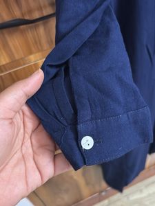 Navy Blue Embroidered Kurta