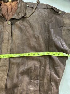 Brown Leather Bomber Jacket
