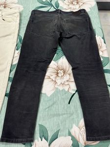 Men's daily wear Jeans - Beige &amp; Black