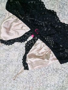 Lace Trim Satin Bralette