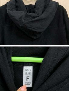Casual Black Hooded Dress