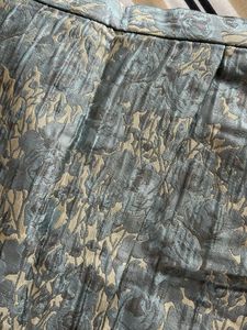 Blue Brocade Wrap Skirt