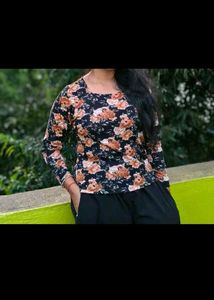 Floral Print Long Sleeve Top