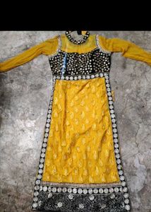 Elegant Yellow Anarkali Gown