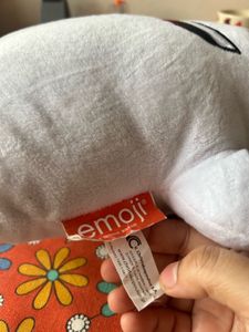 Halloween Emoji pillow of white ghost