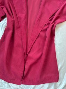 Chic Pink Open-Front Blazer