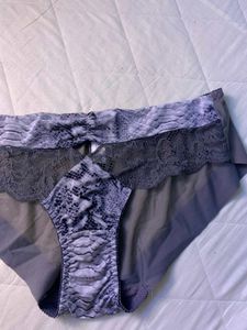 Stylish Snake Print Lace Briefs