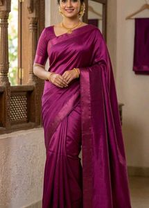 Elegant Magenta Silk Saree