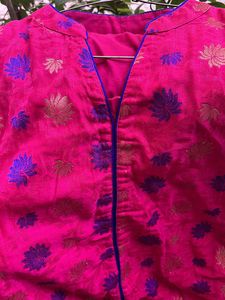 Women’s Banarasi Silk Kurta Pink