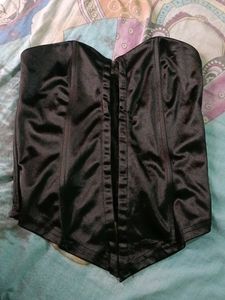 Black Satin shiny Corset Top