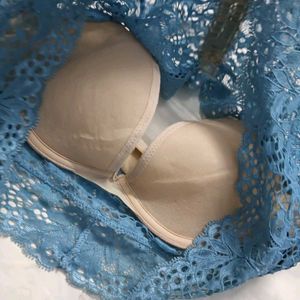 ⭐ Sheer Blue Lace Bra