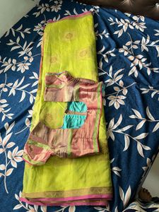 Elegant Yellow Saree with Blouse