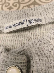 Cute Girl's Grey Knit Cardigan