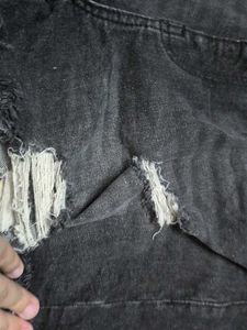 Grungy Distressed Denim Shorts