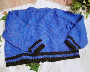 Cute Blue Knitted Cardigan