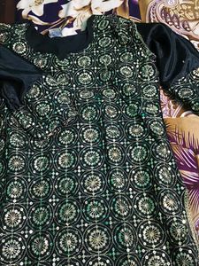 Embellished Black Kurta Set