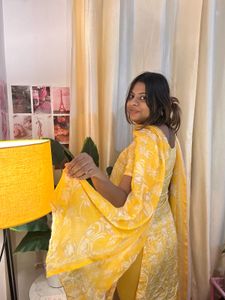 Yellow Floral Kurta Set