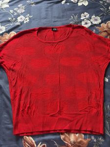 H&M Red Knit Top